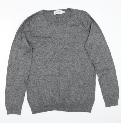 Front view of Topman men’s grey jumper, size M