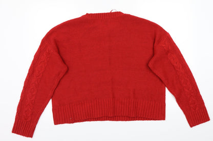 Back view of New Look women’s red jumper, size L