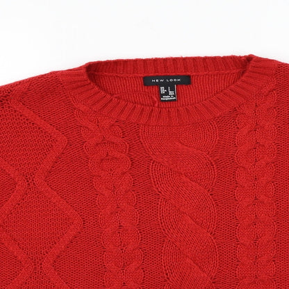 Close-up detail of New Look women’s red jumper, size L