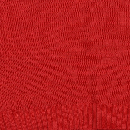 Brand and care label for New Look women’s red jumper, size L
