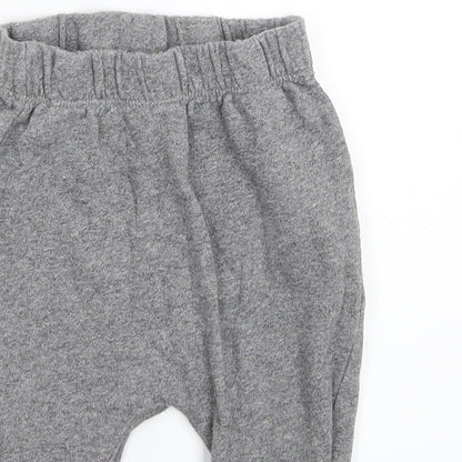 Close-up detail of Disney Baby Grey sweatpants, size 9-12, Months