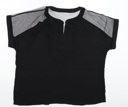 Back view of Emery Rose women’s black basic blouse, size XL