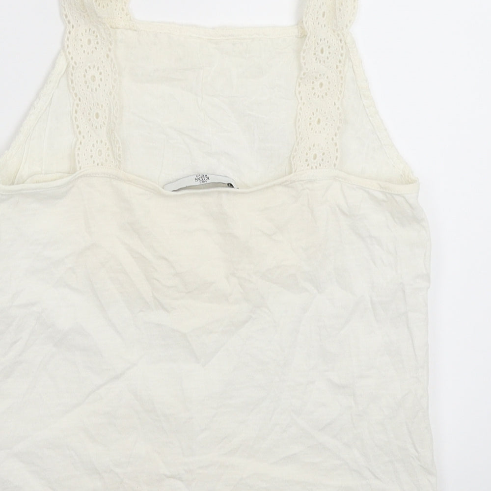 Marks and Spencer Girls White   Basic Tank Size 10-11 Years