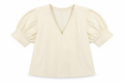 Front view of Zara women’s white basic t-shirt, size S