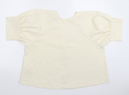 Back view of Zara women’s white basic t-shirt, size S