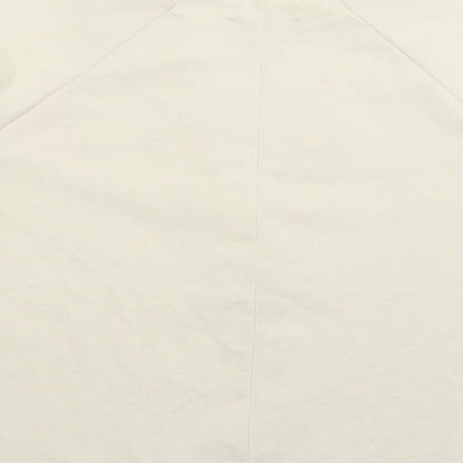 Brand and care label for Zara women’s white basic t-shirt, size S