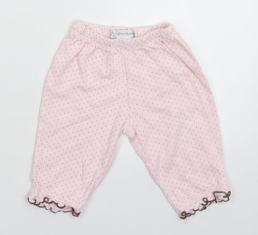 Puddles n Bubbles Girls Pink Spotted  Sweatpants Trousers Size 6-9 Months
