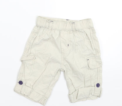 Additional front view of Nutmeg Baby Grey Cargo Trousers, size 3-6, Months