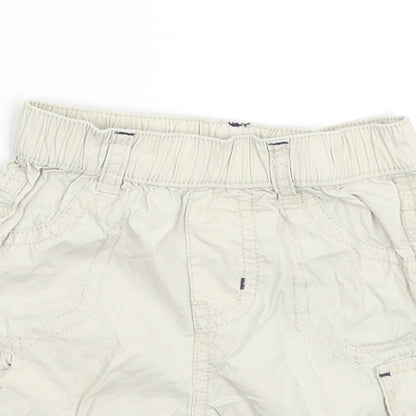 Close-up detail of Nutmeg Baby Grey Cargo Trousers, size 3-6, Months