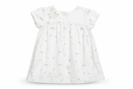 Front view of Merc girls’ white t-shirt dress, size 12, months