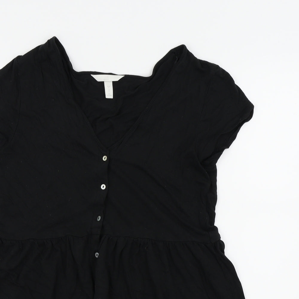 H&M Womens Black Colourblock  Fit & Flare  Size S