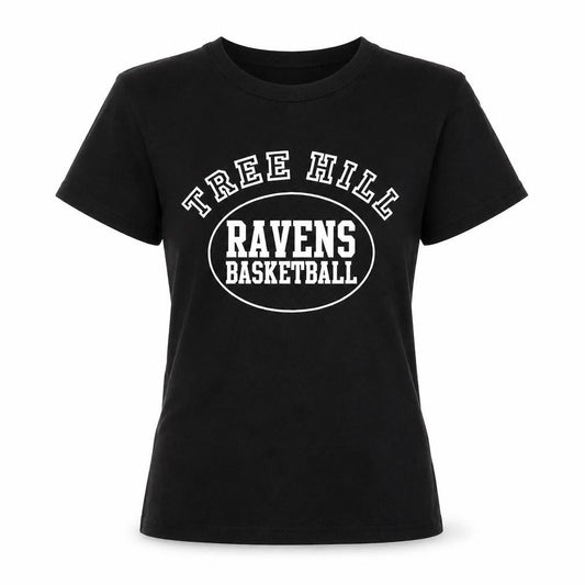 Front view of B&C women’s black colourblock basic t-shirt, size S