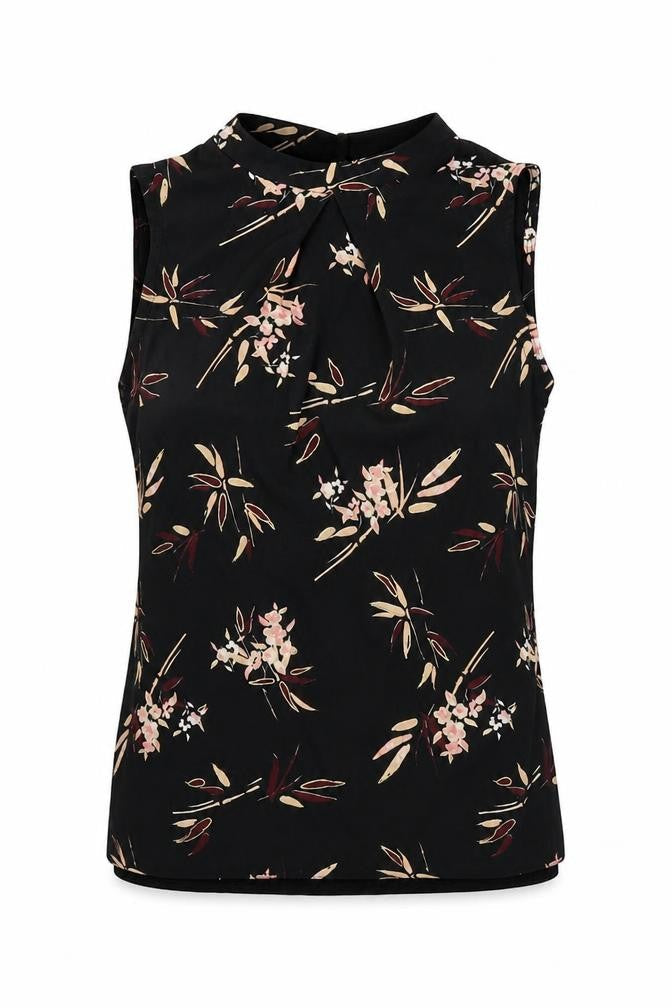 F&F Womens Black Floral  Basic Blouse Size 6