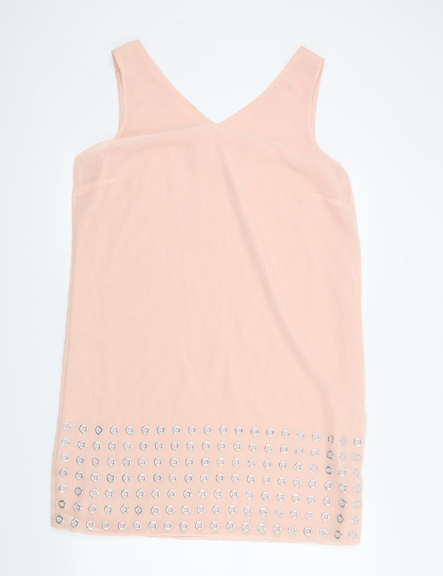 Preworn Womens Pink Houndstooth  A-Line  Size 16