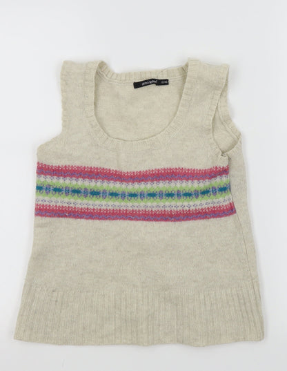 Front view of Primark girls’ beige basic tank, size 12, years