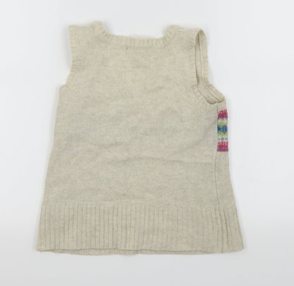 Back view of Primark girls’ beige basic tank, size 12, years
