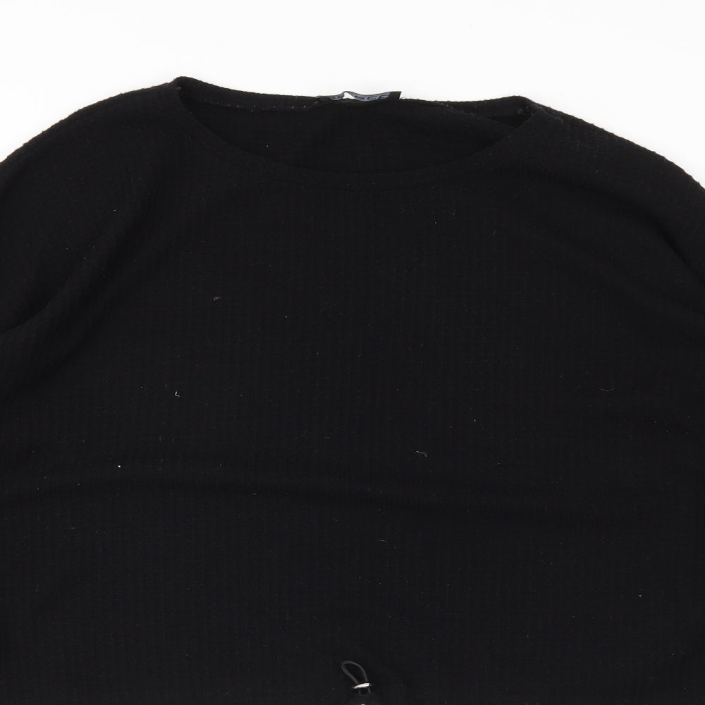 Select Womens Black   Cropped Polo Size XL