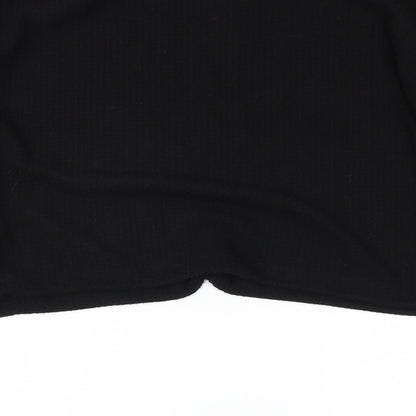 Brand and care label for Select women’s black cropped polo, size XL