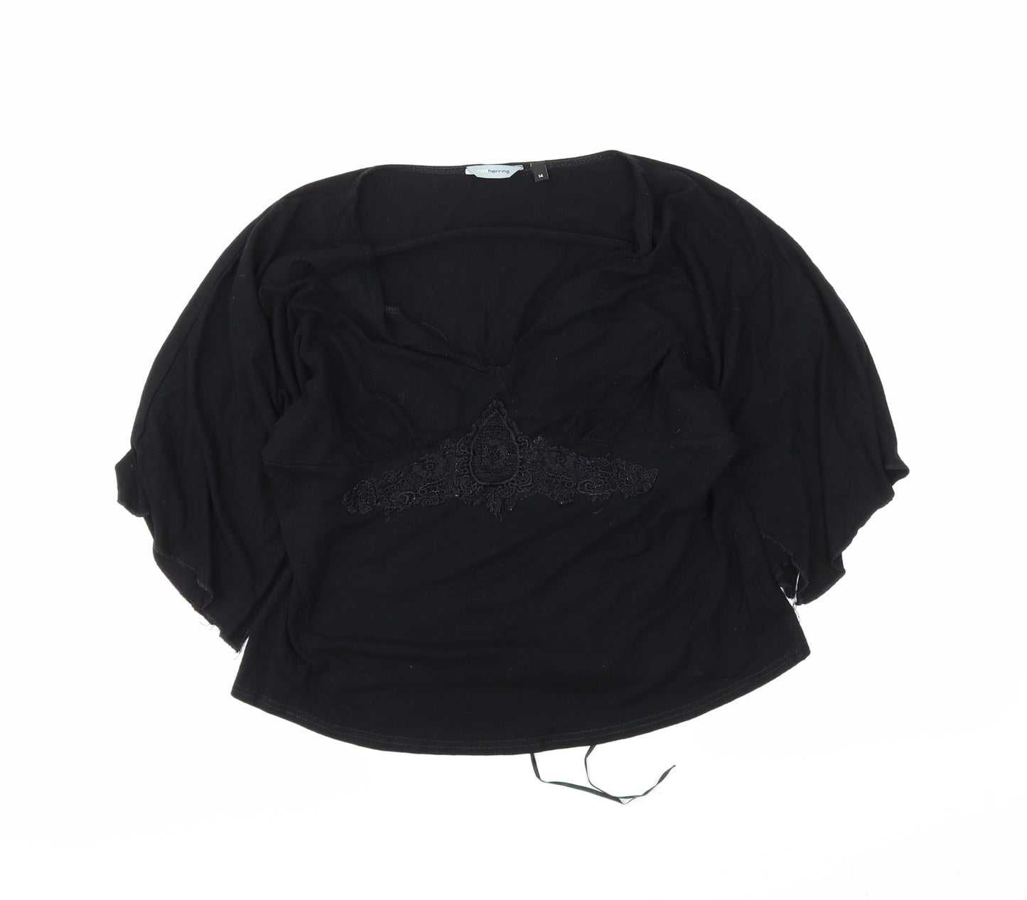 Red Herring Womens Black   Basic Blouse Size 14