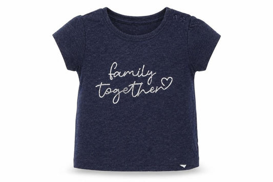 Front view of Primark Baby Blue Basic T-Shirt, size 6-9, Months - Family together