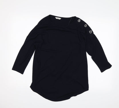 Additional front view of Papaya women’s blue jersey t-shirt, size S