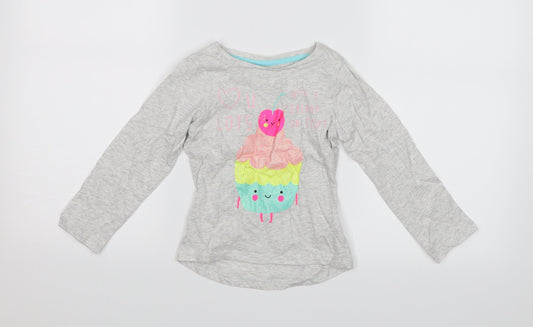 Preworn Girls Grey   Jersey T-Shirt Size 2-3 Years  - Love you lots