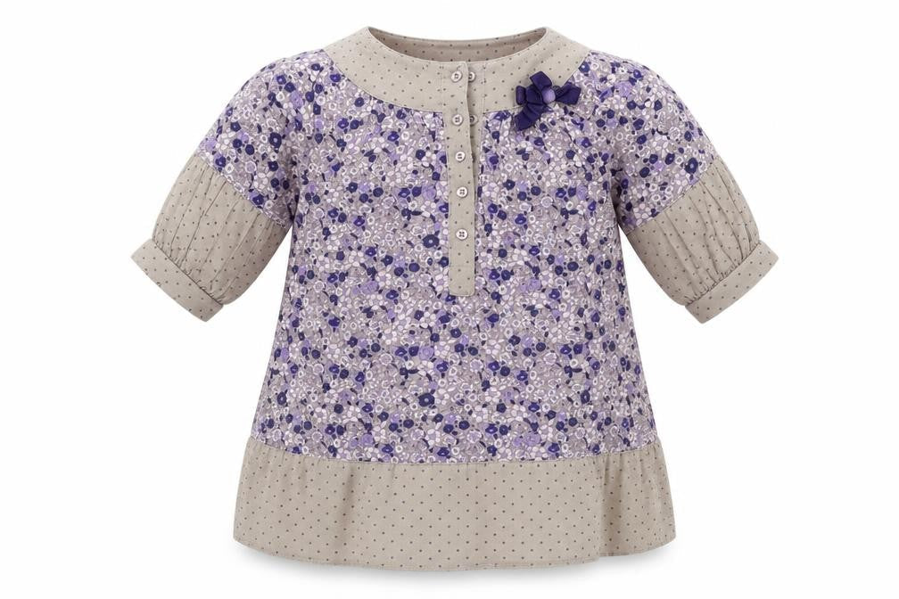 Vertbaudet Baby Purple Floral  Shift  Size 18 Months