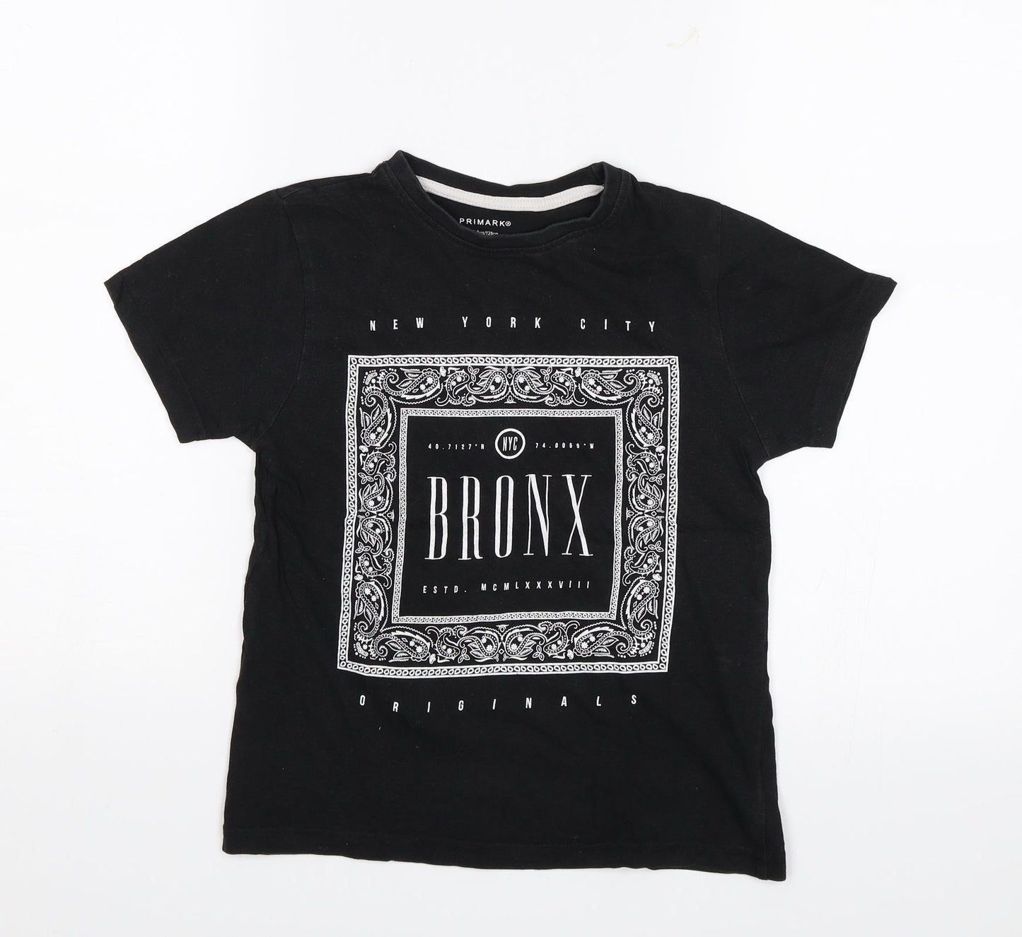 Primark Boys Black   Basic T-Shirt Size 7-8 Years  - New York City Bronx