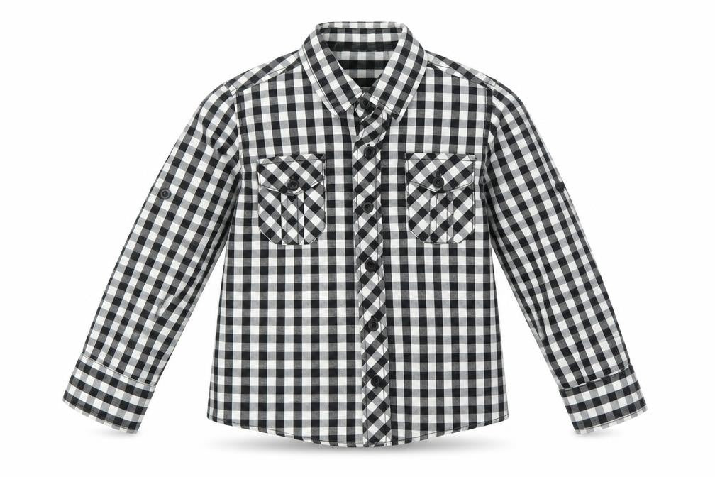 St Bernard Boys Black Check  Basic Button-Up Size 4 Years