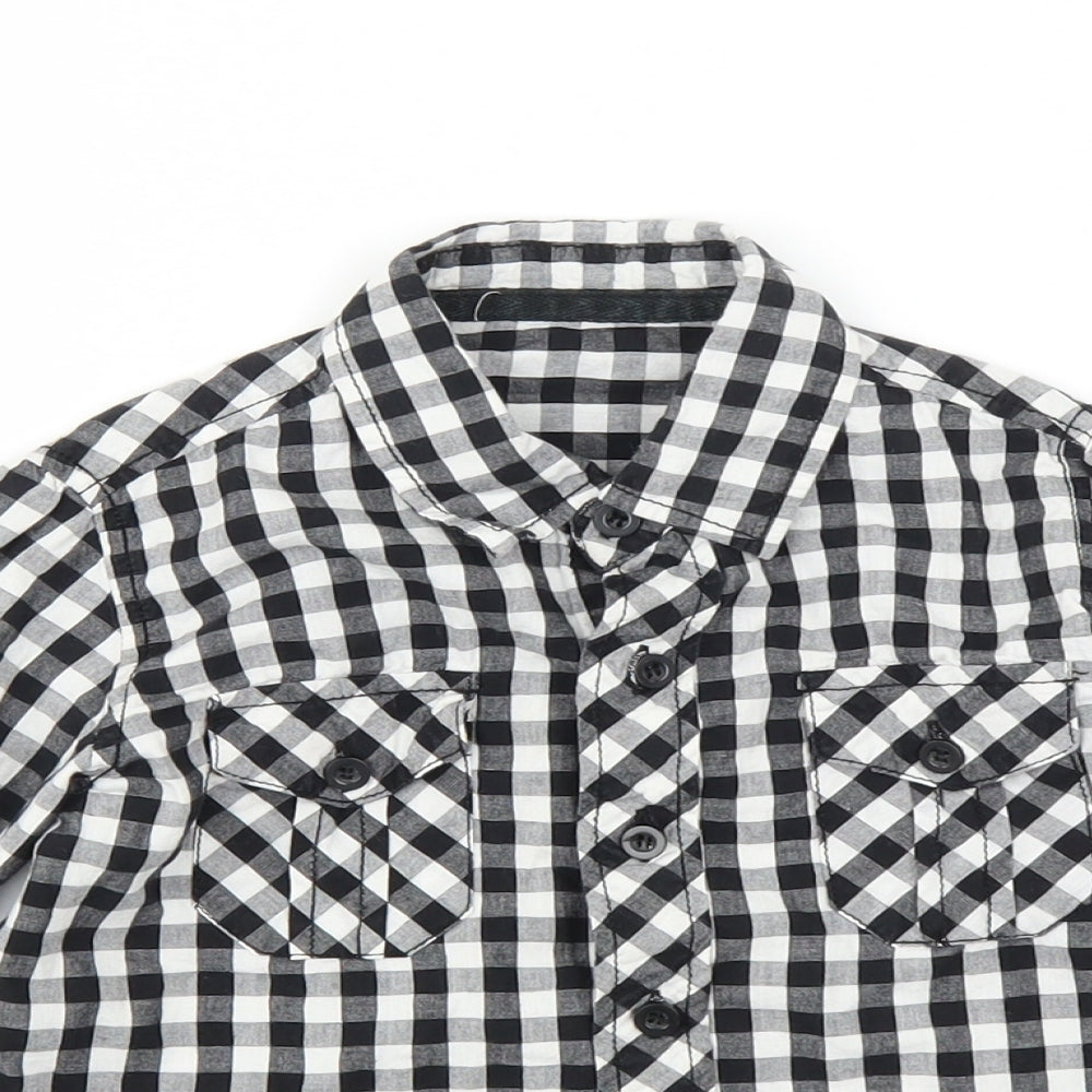 St Bernard Boys Black Check  Basic Button-Up Size 4 Years