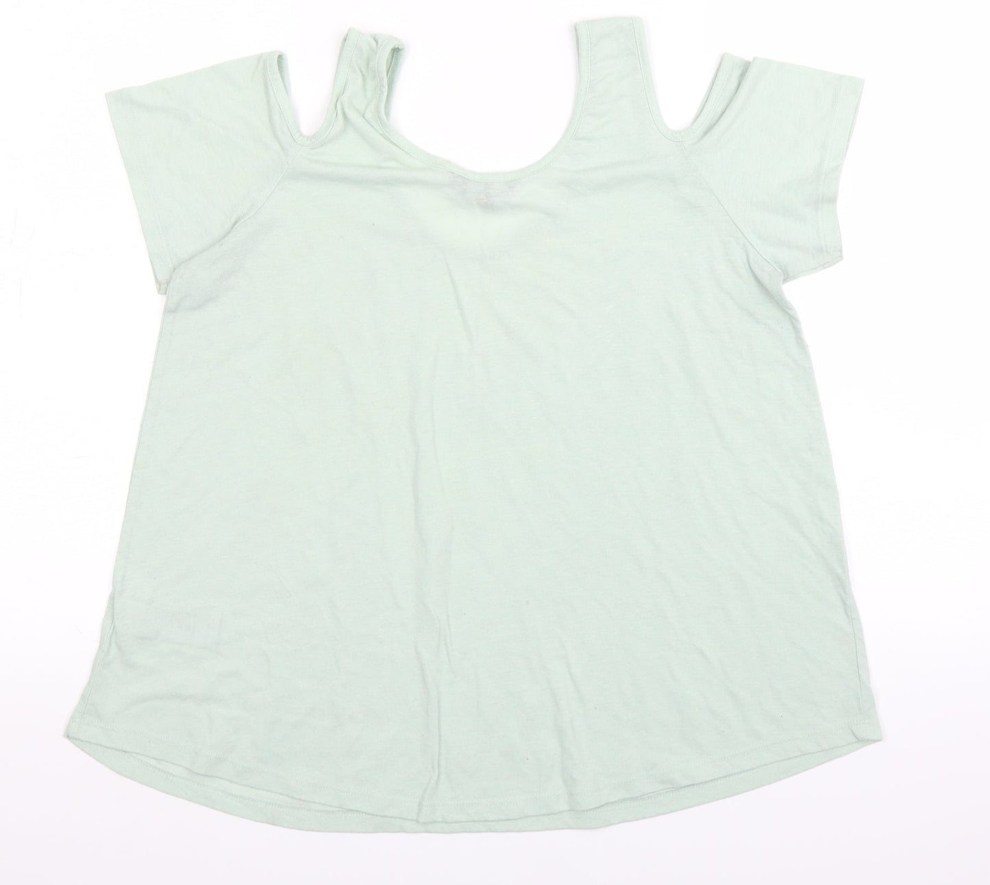 New Look Womens Green   Basic T-Shirt Size 12  - Shoulder cut out