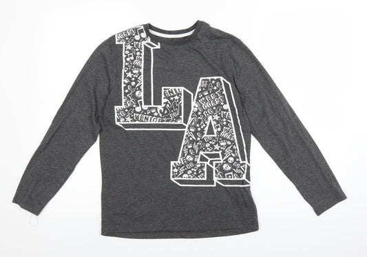 Primark Boys Grey   Basic T-Shirt Size 10-11 Years  - la
