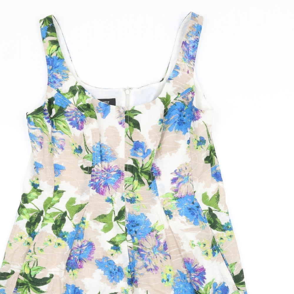Nine West Womens Brown Floral  A-Line  Size 10