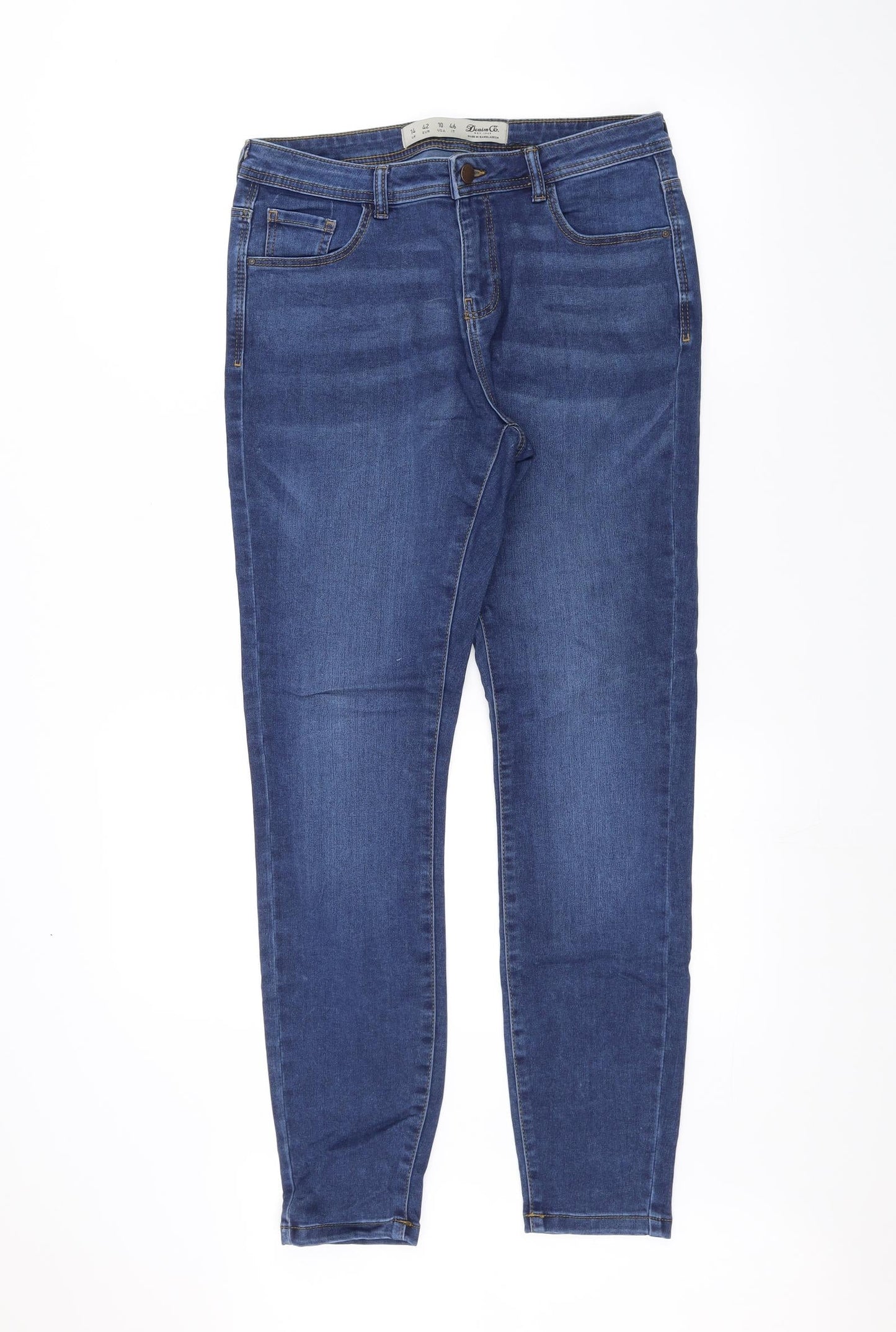 Denim & Co. Womens Blue   Straight Jeans Size 14 L29 in