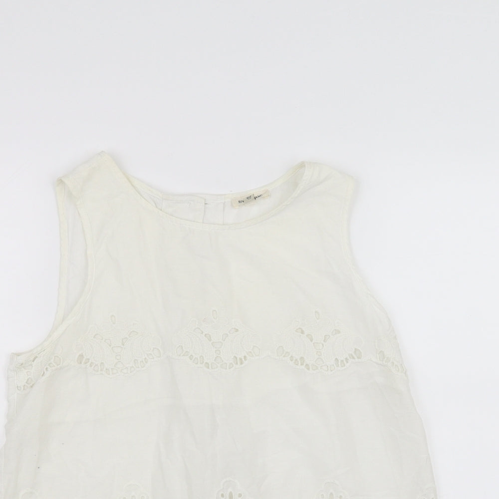 River Island Womens White   Basic Tank Size 8