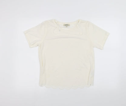 Additional front view of Papaya women’s white basic t-shirt, size UK 8