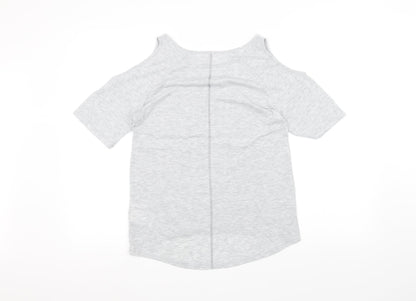 Back view of H&M girls’ grey basic t-shirt, size 14, years
