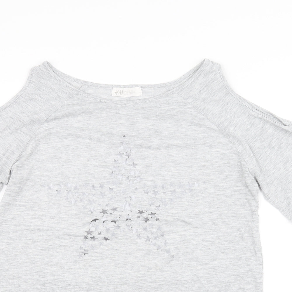 H&M Girls Grey   Basic T-Shirt Size 14 Years