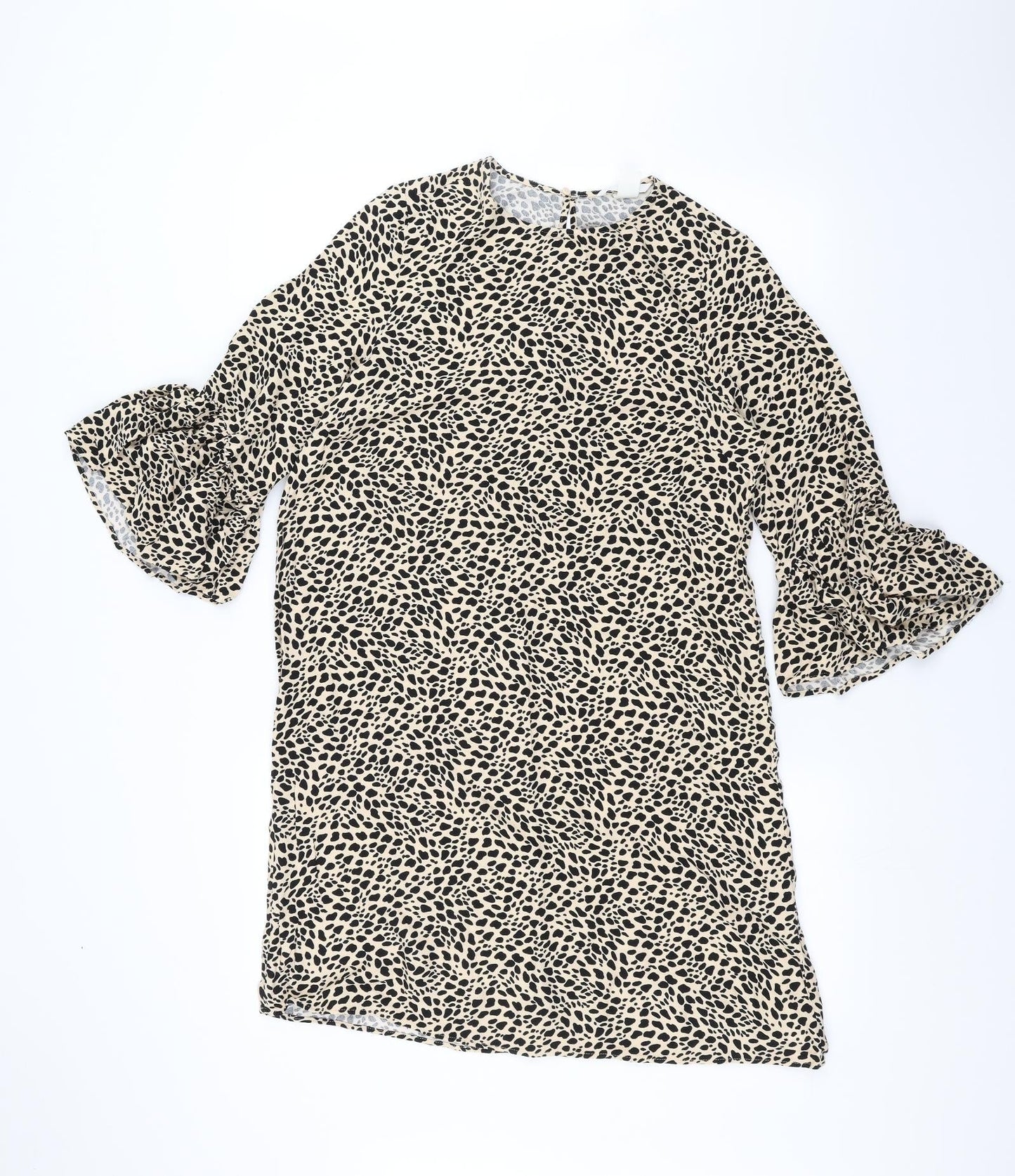 H&M Womens Brown Animal Print  Basic T-Shirt Size 8