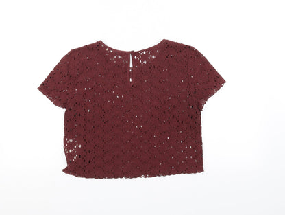 Back view of Jack Wills women’s brown basic t-shirt, size UK 8