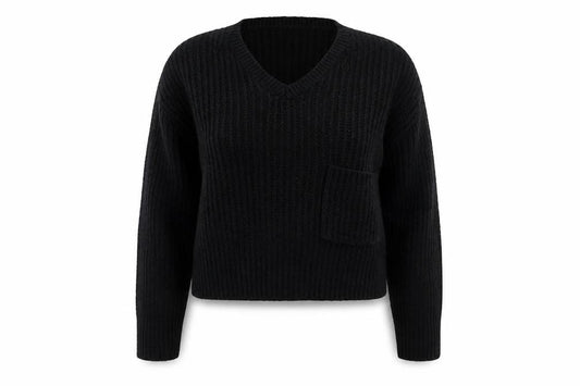 Front view of Tu women’s black knit jumper, size UK 16