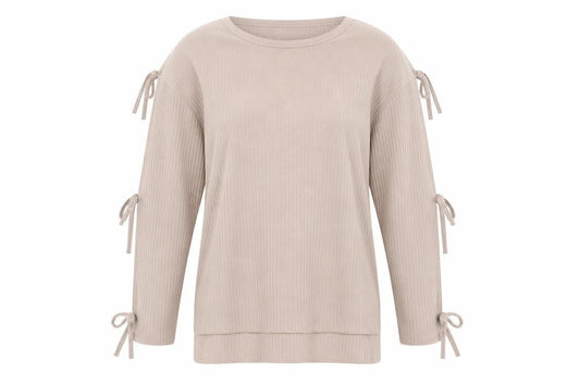 Front view of Boohoo women’s brown jumper, size UK 14