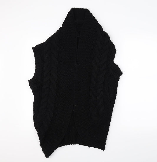 F&F Womens Black  Knit Jacket Coatigan Size 14