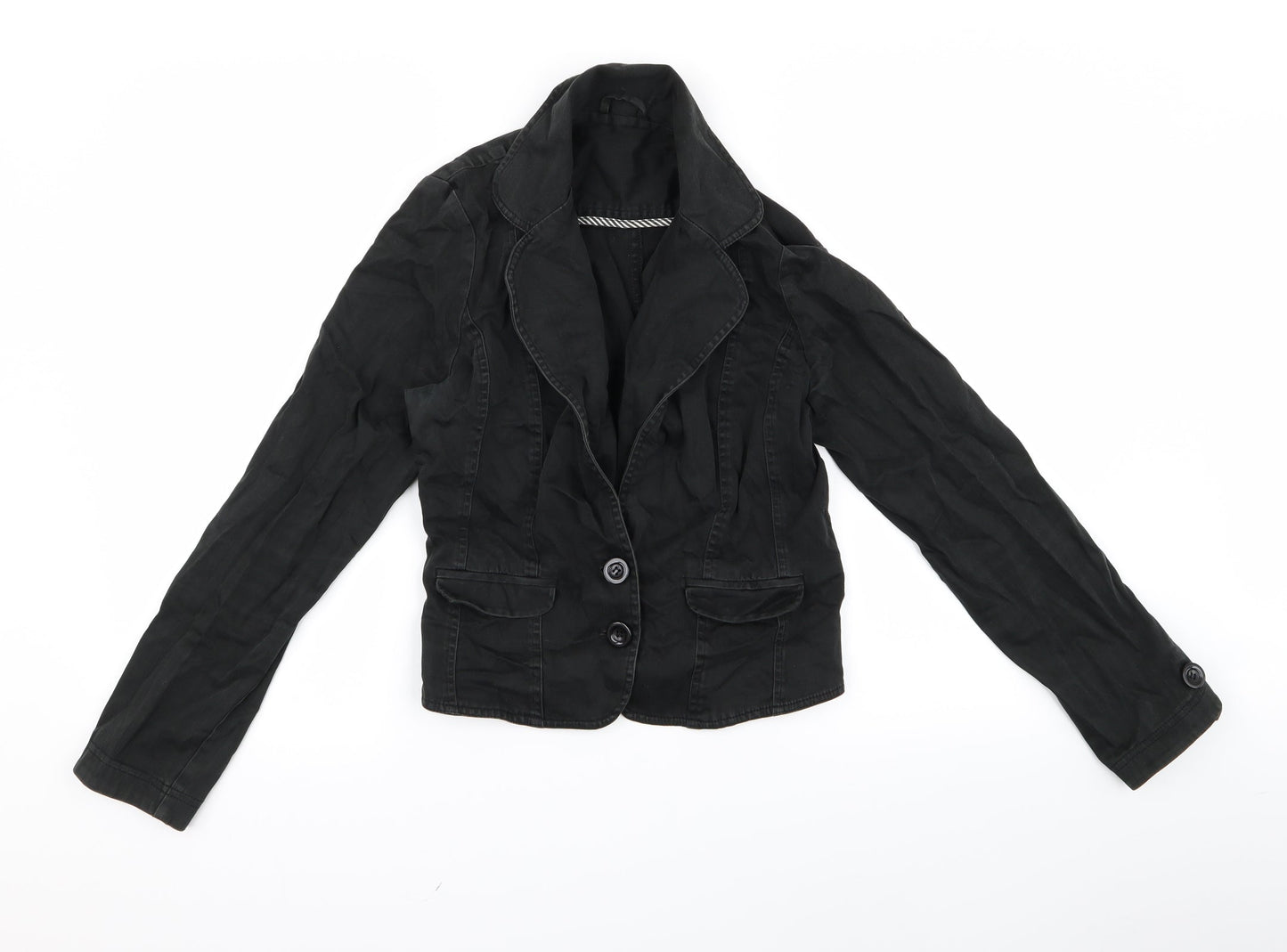 bay Womens Black   Biker Coat Size M