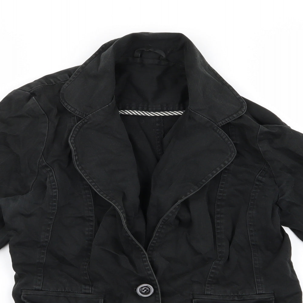 bay Womens Black   Biker Coat Size M