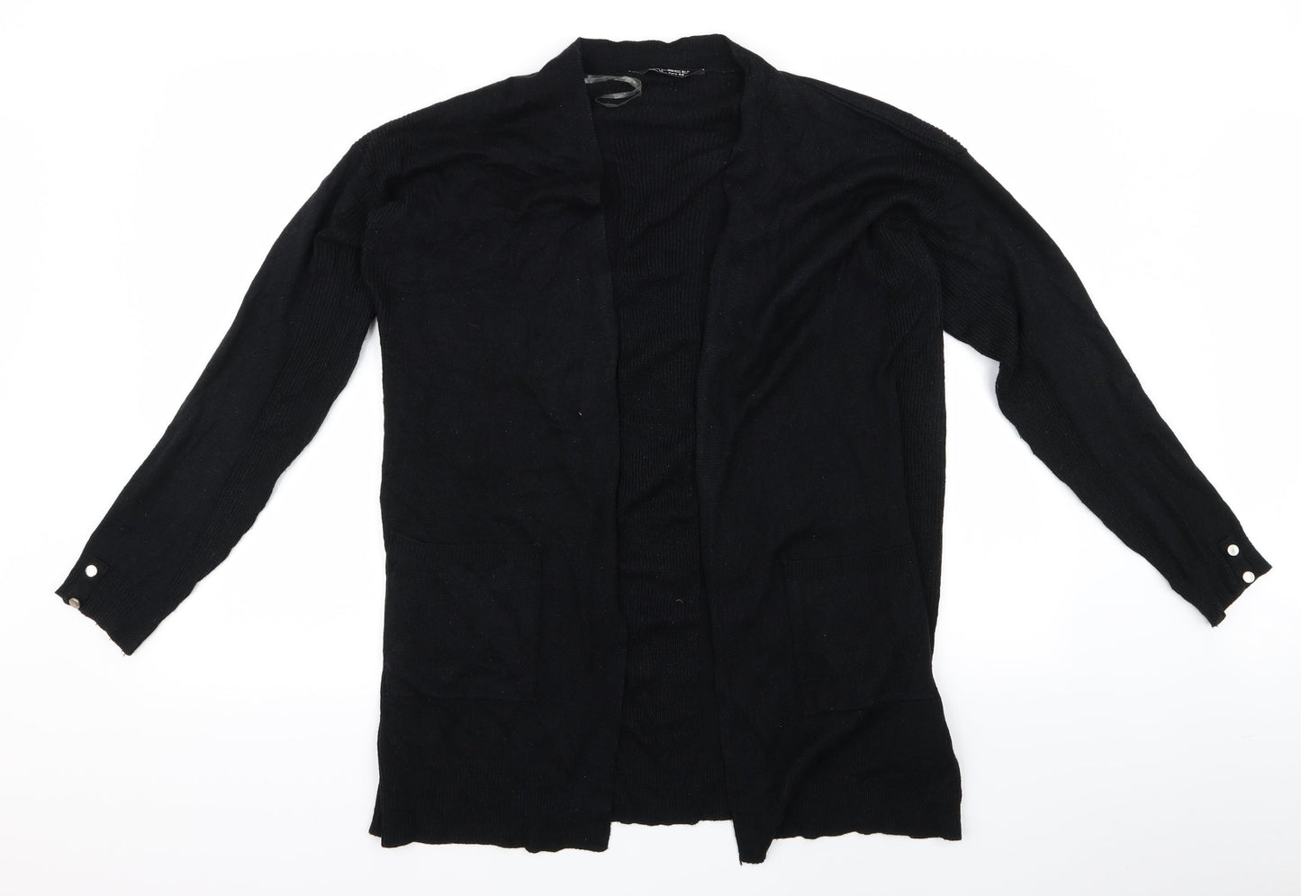 Select Womens Black  Rayon Cardigan Jumper Size 14