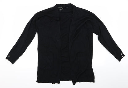 Additional front view of Select women’s black rayon cardigan jumper, size UK 14