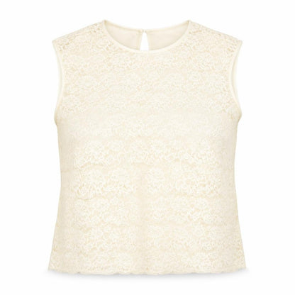 Front view of St Michael women’s beige basic blouse, size UK 12