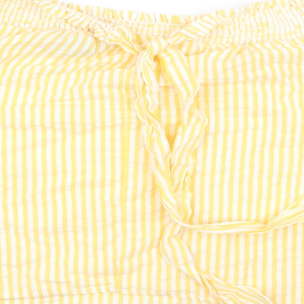 Primark Womens Yellow Striped  Basic Blouse Size 12