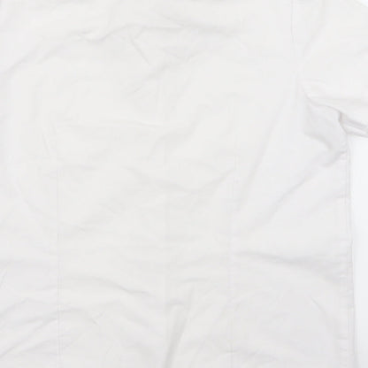 Brand and care label for gerge girls’ white basic button-up, size 12, years